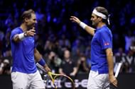 Rafael Nadal and Roger Federer at the 2022 Laver Cup.